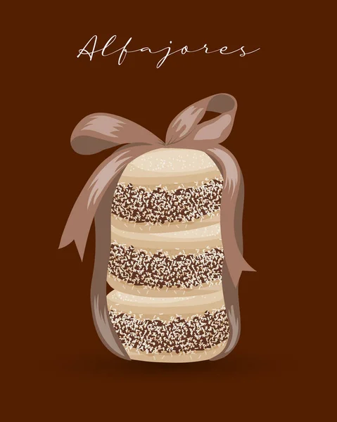 Alfajores Μπισκότα Επιδόρπιο Κουζίνα Της Λατινικής Αμερικής Αργεντινής Εθνική Κουζίνα — Διανυσματικό Αρχείο