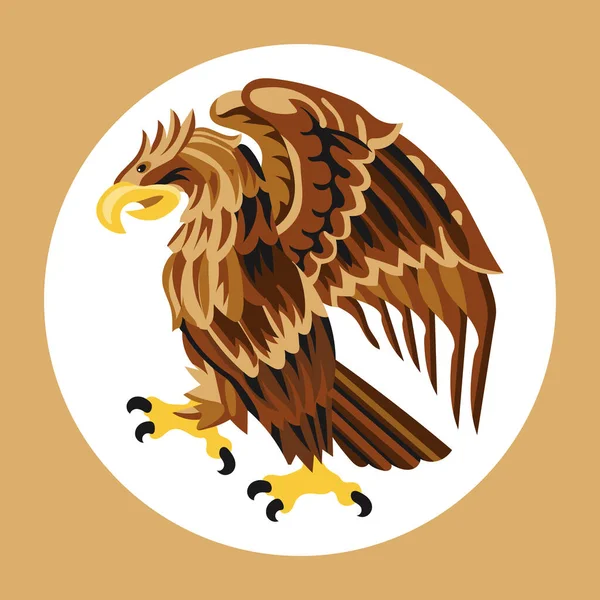 Aigle Oiseau Logo Rond Illustration Emblème Vecteur — Image vectorielle