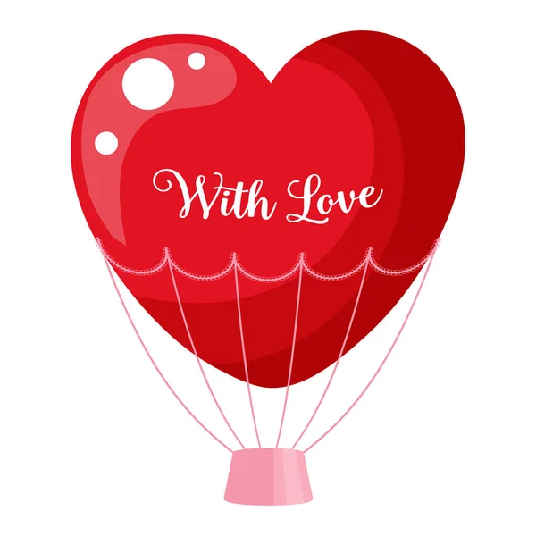 Κόκκινο Μπαλόνι Αγάπη Εικονογράφηση Φόντο Για Την Ημέρα Του Αγίου — Διανυσματικό Αρχείο