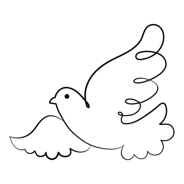 비둘기 나뭇가지와 평화의 흰색의 일러스트 — 스톡 벡터