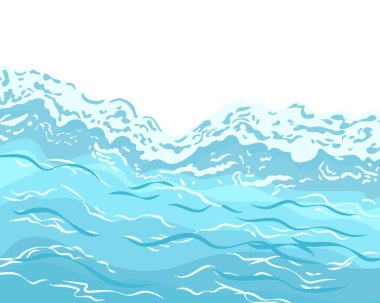 Abstract water background, sea waves, water texture. Delicate blue colors. Background with copy space. Vector