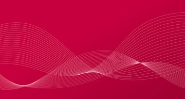 Abstract modern luxury Viva Magenta background with waves. Geometric modern digital wallpaper. Color of 2023. Vector