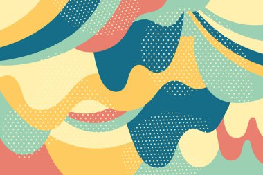 Creative psychedelic geometric colorful background with patterns. Collage. Design for prints, posters, postcards. Vector.