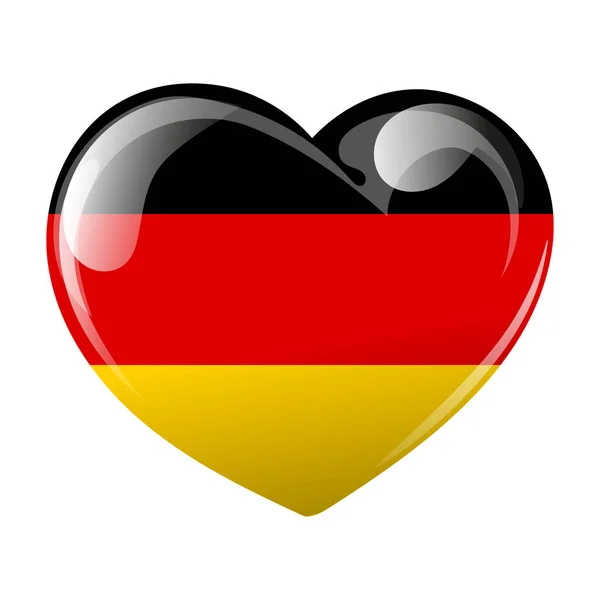 Németország Zászlója Szív Alakban Szív Németország Zászlajával Illusztráció Vektor — Stock Vector