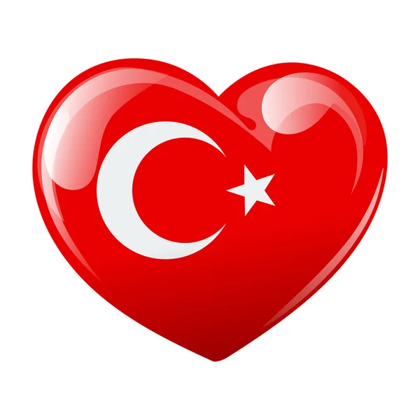 Turkey Flag Shape Heart Heart Turkey Flag Illustration Vector — Stock Vector