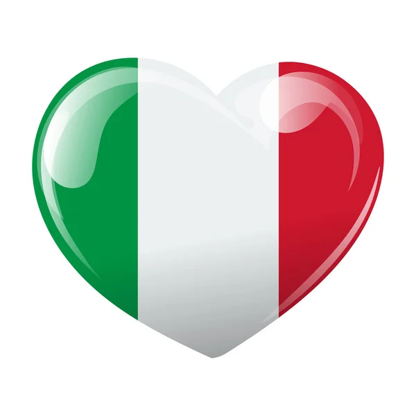 Flag Italy Shape Heart Heart Italy Flag Illustration Vector — Stock Vector