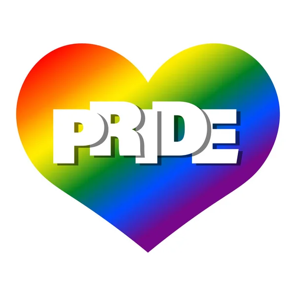 Rainbow Lgbt Χρωματίζει Την Καρδιά Και Λέξη Μήνας Υπερηφάνειας Πολύχρωμο — Διανυσματικό Αρχείο