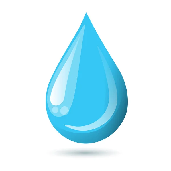 Gota Água Sobre Fundo Branco Chuva Cair Ilustração Vetor — Vetor de Stock