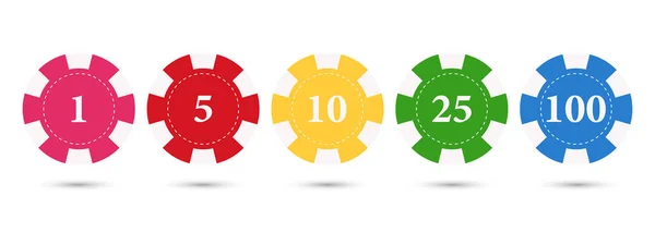 Casino Chips Voor Poker Roulette Elementen Voor Logo Website Achtergrond — Stockvector