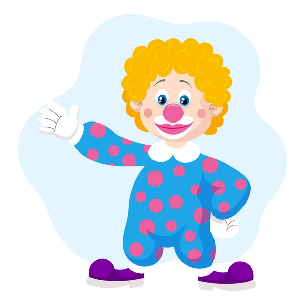 Joli Clown Dessin Animé Carte Enfant Imprimé Illustration Colorée Vecteur — Image vectorielle