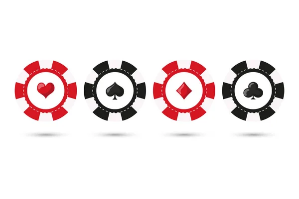 Chips Casinò Poker Roulette Elementi Logo Sito Web Sfondo Icone — Vettoriale Stock