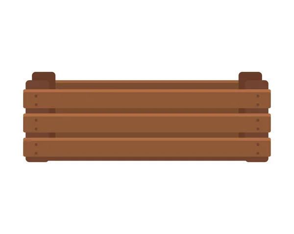 木製の箱の白い背景に隔離された アイコン ベクトル — ストックベクタ