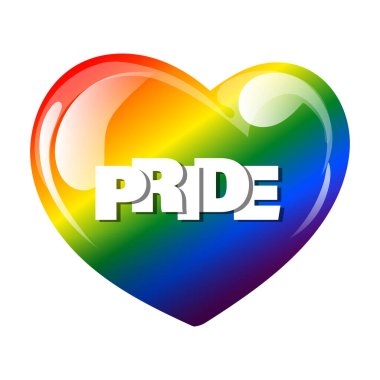 Gururlu gökkuşağı kalbi. LGBT bayrak renkleri ve vektörünün kalbi