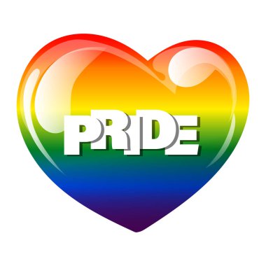 Gururlu gökkuşağı kalbi. LGBT bayrak renkleri ve vektörünün kalbi