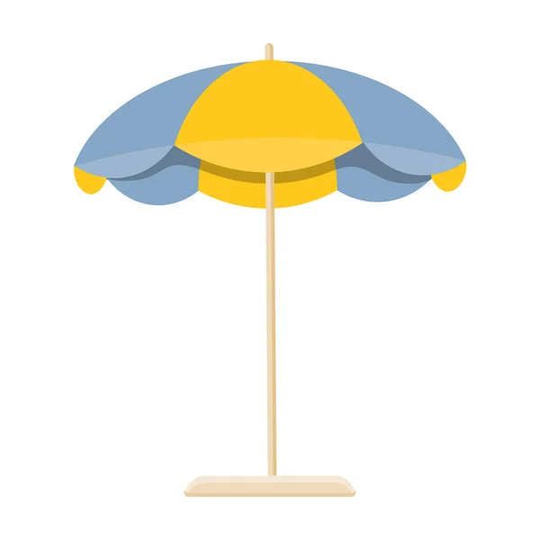 Colorful Beach Umbrella Isolated White Background Summer Icon Vector — Stock Vector