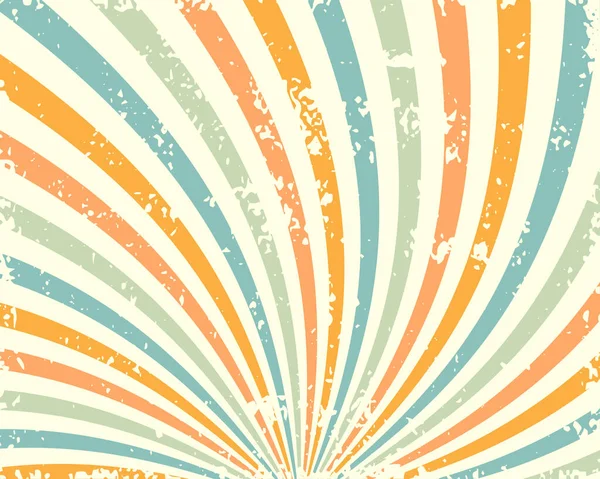 Sommer Vintage Hintergrund Pastellfarben Mit Ausgehenden Wellenförmigen Strahlen Design Für — Stockvektor