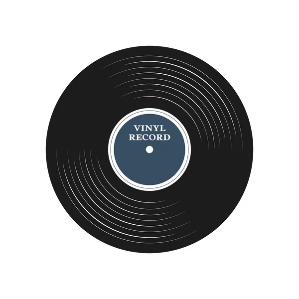 Beyaz Arka Planda Plak Kaydı Müzik Retro Simgesi Vintage Logo — Stok Vektör