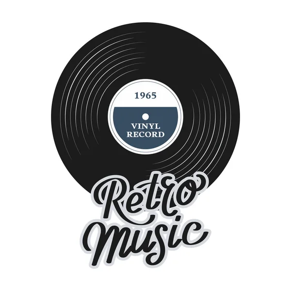 Виниловая Пластинка Проигрывание Музыки Retro Белом Фоне Музыкальная Ретро Икона — стоковый вектор