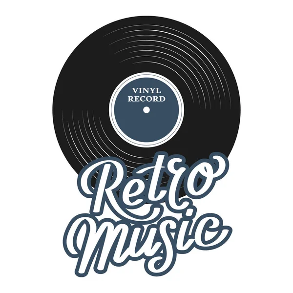 Vinyl Ηχογράφηση Και Γράμματα Ρετρό Μουσική Λευκό Φόντο Μουσική Ρετρό — Διανυσματικό Αρχείο