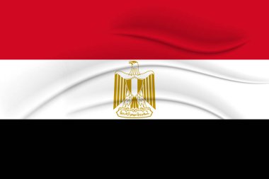 Mısır 'ın ulusal bayrağı ipek kumaşın etkisindedir. 3B illüstrasyon, vektör