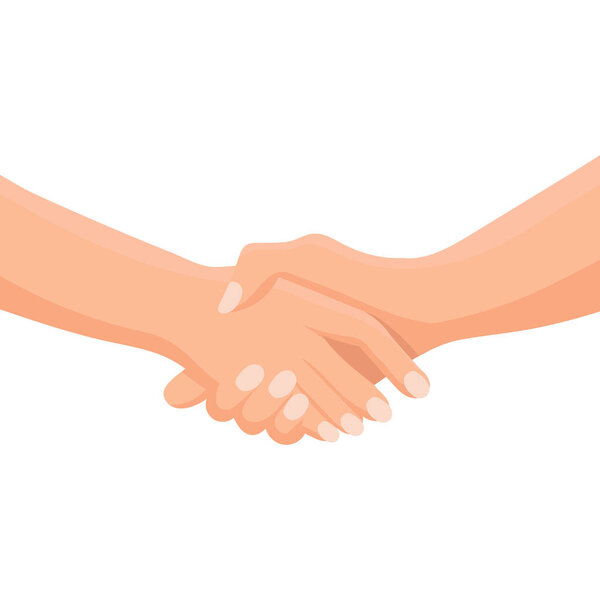 The hand holds the hand. Support and help concept. Illustration, icon, vector