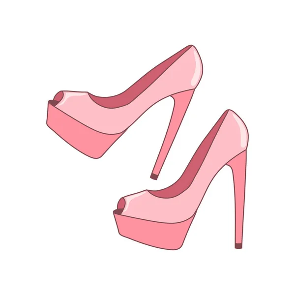 Zapatos Tacón Alto Rosa Para Mujer Estilo Retro Ropa Accesorios — Archivo Imágenes Vectoriales