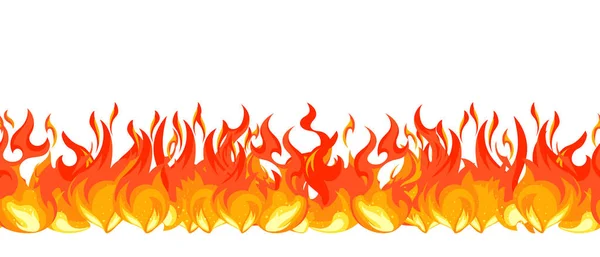 Seamless Pattern Fire Flames Various Burning Flames Fire Flame Hot — Stock Vector