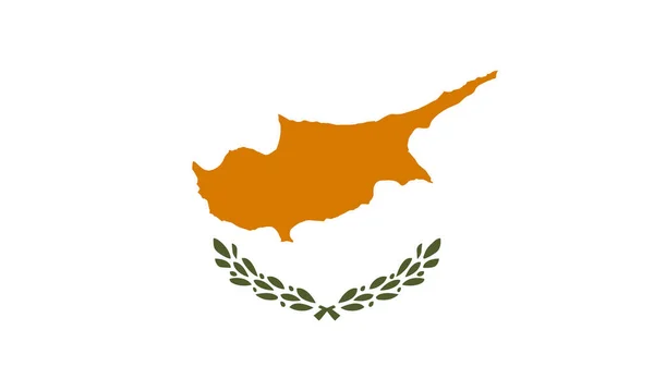 Flaga Wyspy Cypr Cypryjska Flaga Ilustracja Płaska Wektor — Wektor stockowy
