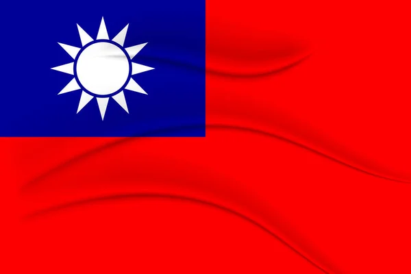 Εθνική Σημαία Της Ταϊβάν Μεταξωτό Εφέ Εικονογράφηση Φόντο Διάνυσμα — Διανυσματικό Αρχείο
