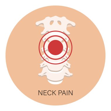 Boyun omurunda ağrı, osteoartrit, romatoid artrit. İnsan kemiklerinin anatomisi. Görüntü, vektör