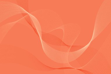 2024 yılının renginin soyut arkaplanı turuncu-pembe Peach Fluff 'ın hassas dalgalarıyla. Kayısı ezme arka planı, vektör