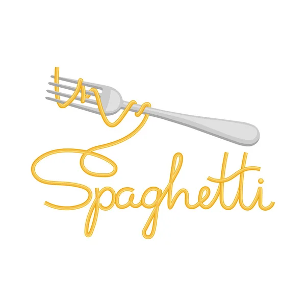 Espaguetis Con Letras Tenedor Con Espaguetis Sobre Fondo Blanco Logo Ilustraciones De Stock Sin Royalties Gratis