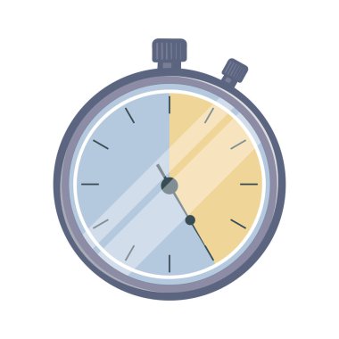 Kronometre çizimi. Düz çizim, kronometre simgesi. Vektör