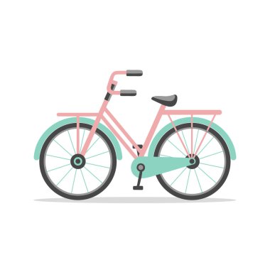 El çizimi bisiklet beyaz arka planda izole edilmiş. Retro bisiklet. Çizim düz biçimli.