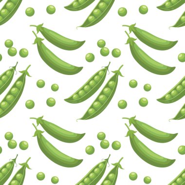 Beyaz arka planda taze bezelyeli kusursuz desen. Yemek arkaplanı, yazdırma