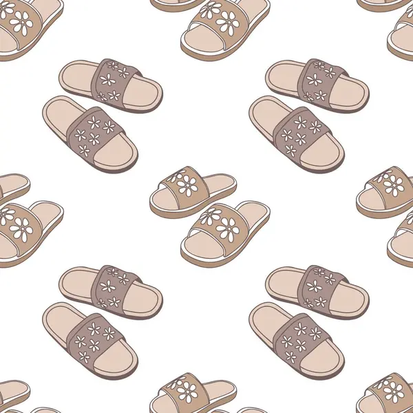 Rahat çiçekli terlikler. Sevimli el terlikleri ile kusursuz desen.