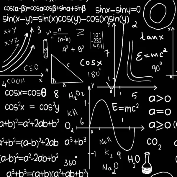 Formulas Blackboard Mathematical Chemistry Formulas Seamless Equations Wrapping Wallpaper — Stock Photo, Image