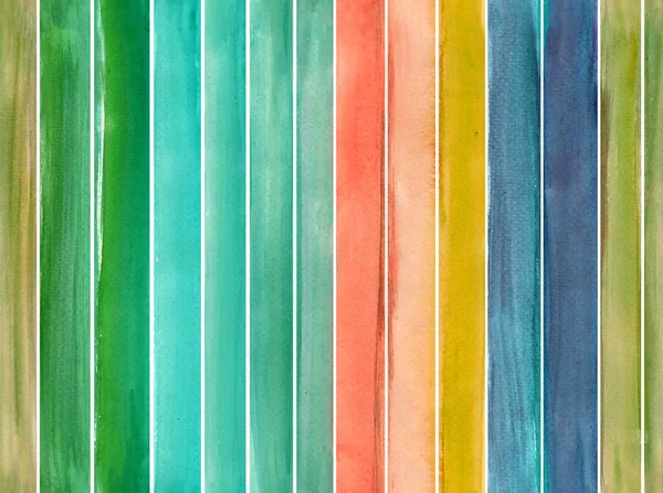 Mão Desenhado Padrão Listras Aquarela Colorido Papel Parede Listras Verão — Fotografia de Stock