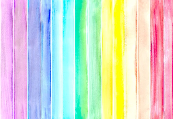 Bezešvé Ručně Kreslené Akvarel Pruhy Vzor Duhové Barvy Použité Tapety — Stock fotografie