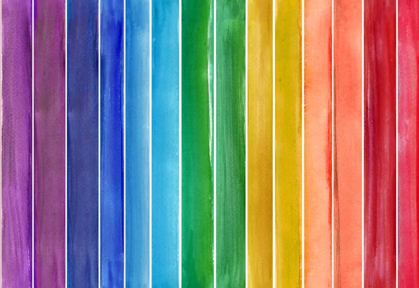 Naadloos Met Hand Getekende Aquarelstrepen Patroon Regenboog Kleuren Gebruikt Behang — Stockfoto