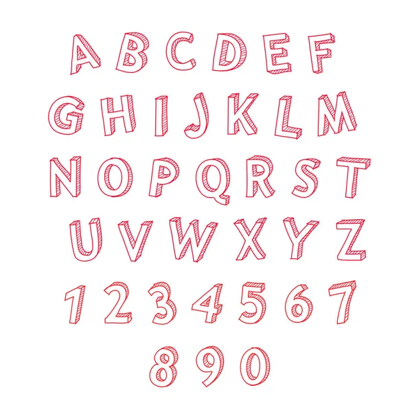 优雅而经典的大写字母 字体A Abcd 字母和数字 — 图库照片