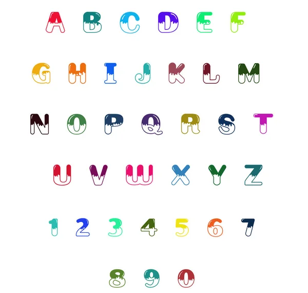 Letras Mayúsculas Elegantes Clásicas Fuentes Coloridas Abcd Multicolor Alfabetos Números — Foto de Stock
