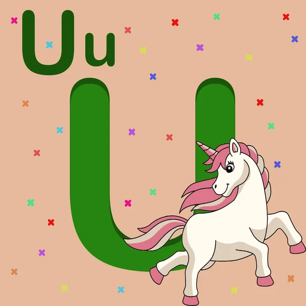 Unicorn Alphabet Letter Abc Colorful Animal Russian Alphabet Letter Beautiful — стоковое фото