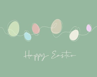 Paskalya tasarımı için güzel bir el çizimi Mutlu Paskalya yumurtaları.