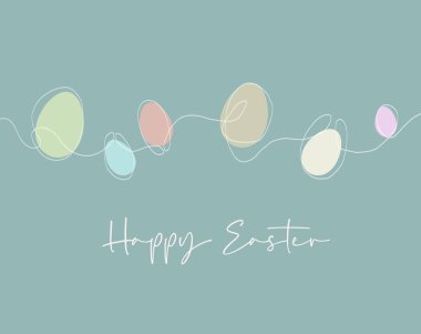 Paskalya tasarımı için güzel bir el çizimi Mutlu Paskalya yumurtaları.