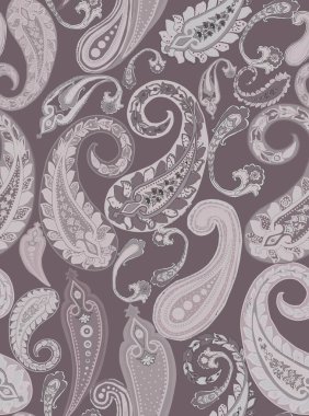 Şal desenli şal deseni. Kusursuz Asya Tekstil Arkaplanı. Damask pürüzsüz desen, desenli desen, geleneksel eşsiz zarif ve klasik etnik tasarım.