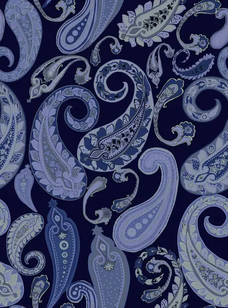 Şal desenli şal deseni. Kusursuz Asya Tekstil Arkaplanı. Damask pürüzsüz desen, desenli desen, geleneksel eşsiz zarif ve klasik etnik tasarım.