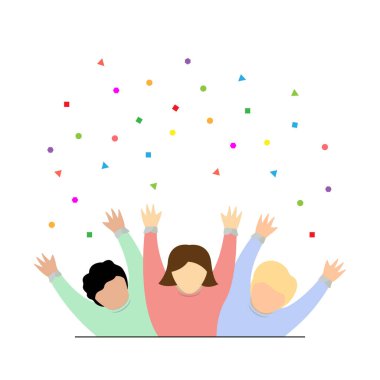 Illustration of three people celebrating a party clipart