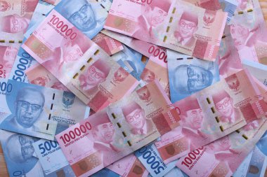 Replicas of Indonesian currency, 100,000 and 50,000 rupiah banknotes