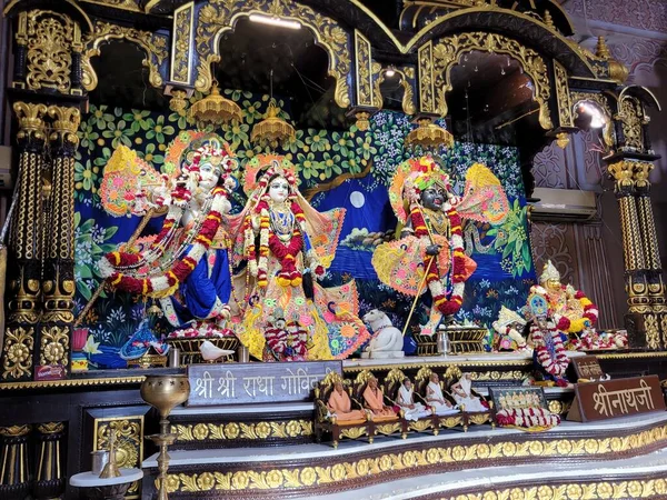 Beelden Van Radha Govindji Iskcon Tempel Ahmedabad Gujarat — Stockfoto